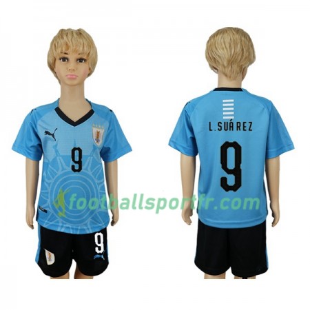 Tenue Uruguay L.Suarez 9 Enfant Domicile Coupe du monde 2018 Maillot de Foot